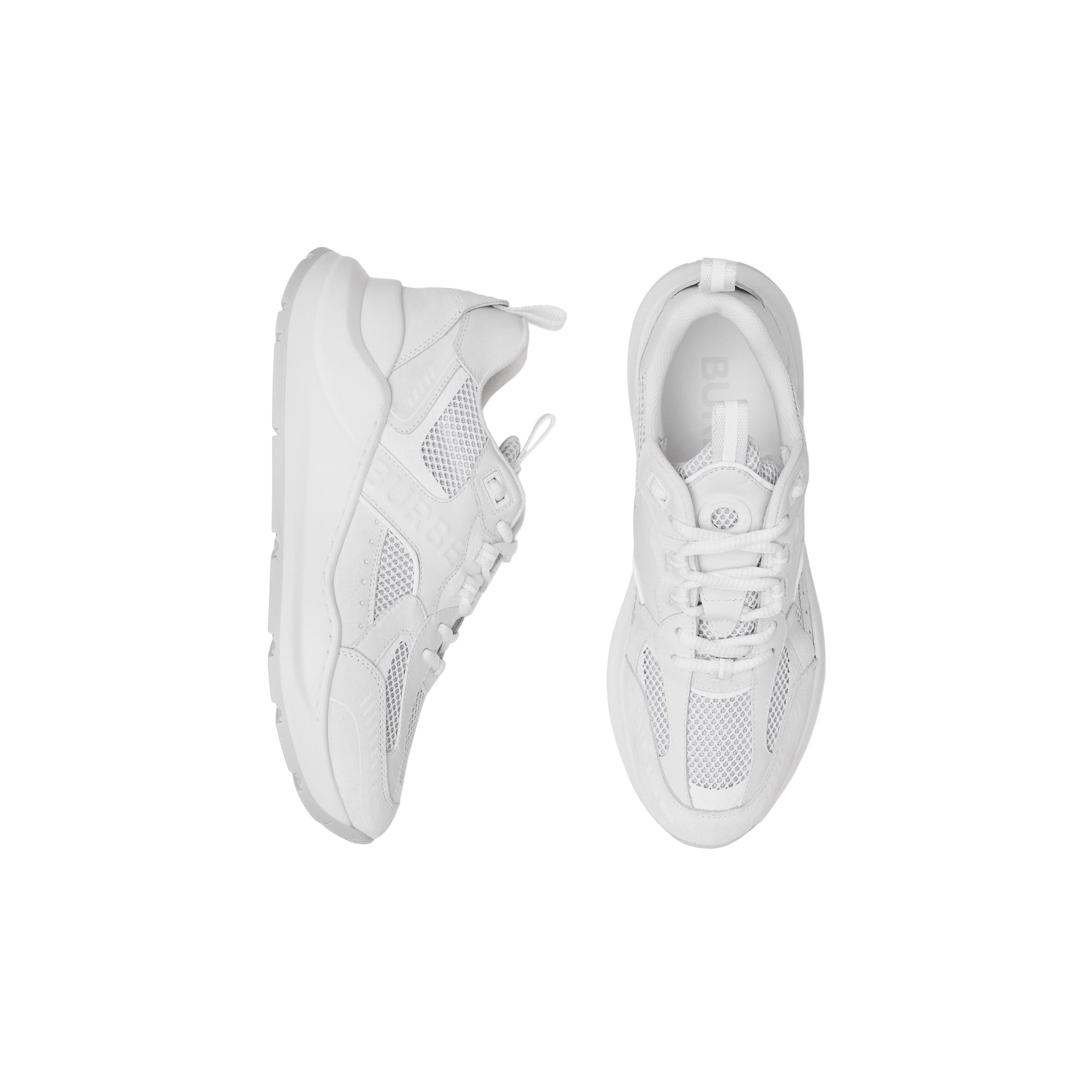 Sneakers en cuir à logo embossé - White