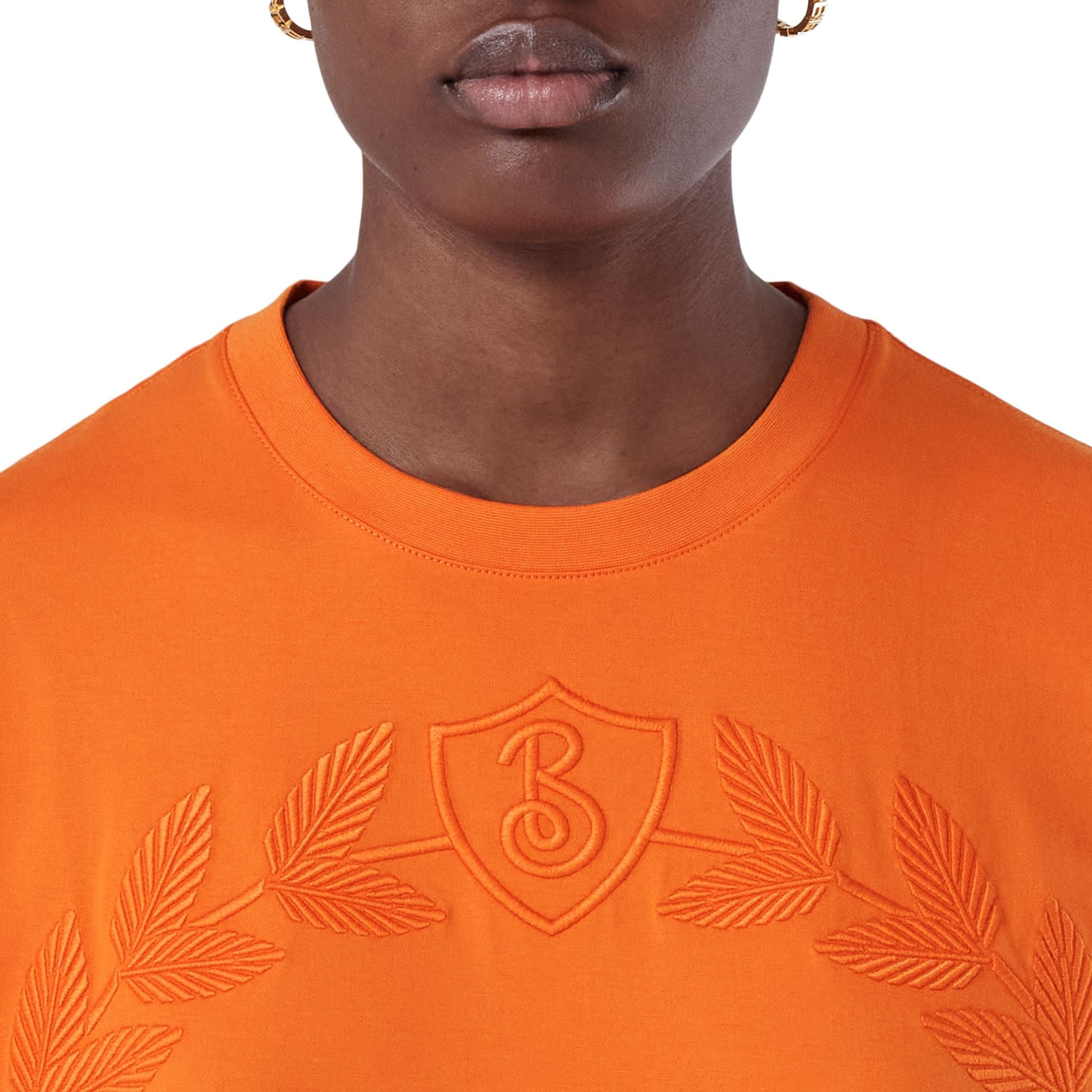 T-shirt oversize à écusson en feuille de chêne - Bright Orange
