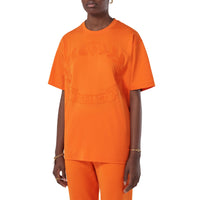 T-shirt oversize à écusson en feuille de chêne - Bright Orange