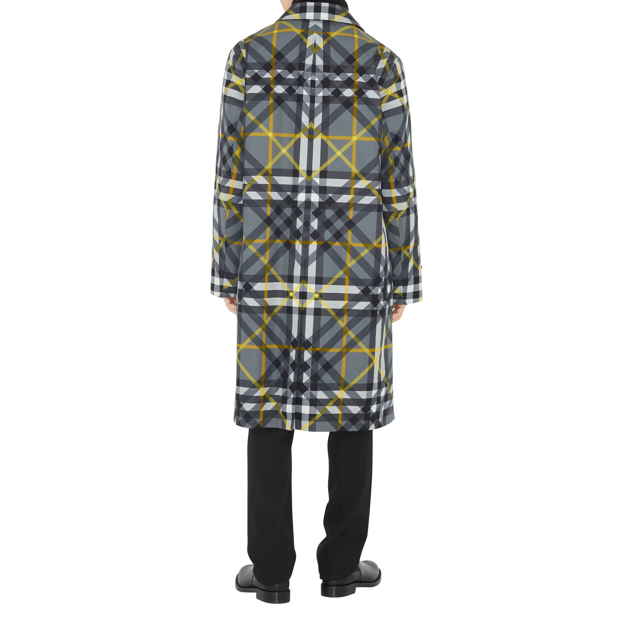 Paletot à motif check superposé - Storm Grey