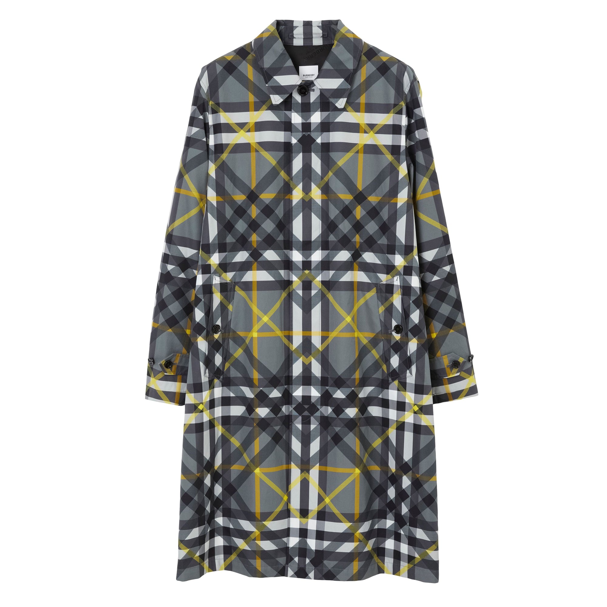 Paletot à motif check superposé - Storm Grey