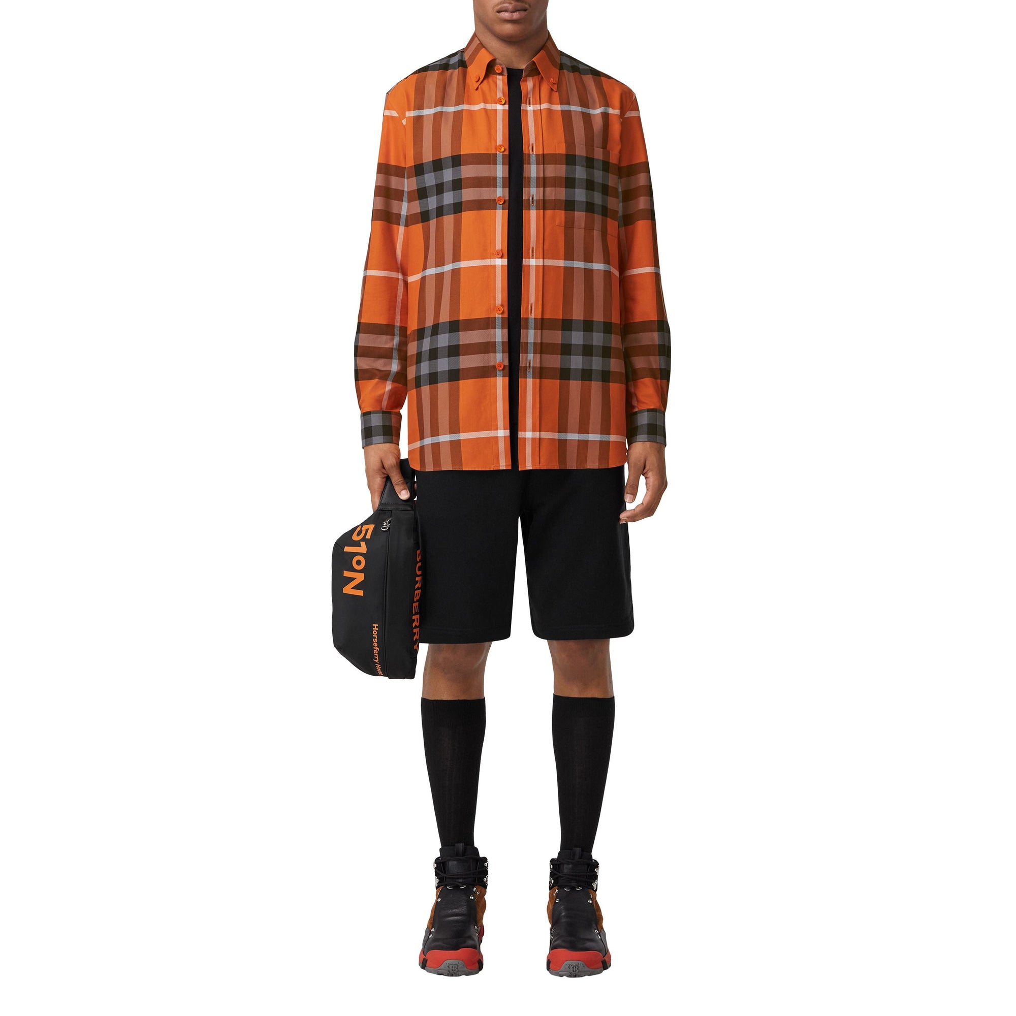Chemise à motif Exaggerated check - Deep Ginger Check