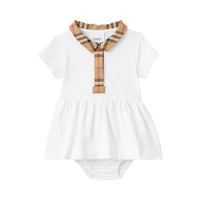 Robe en piqué de coton stretch - White