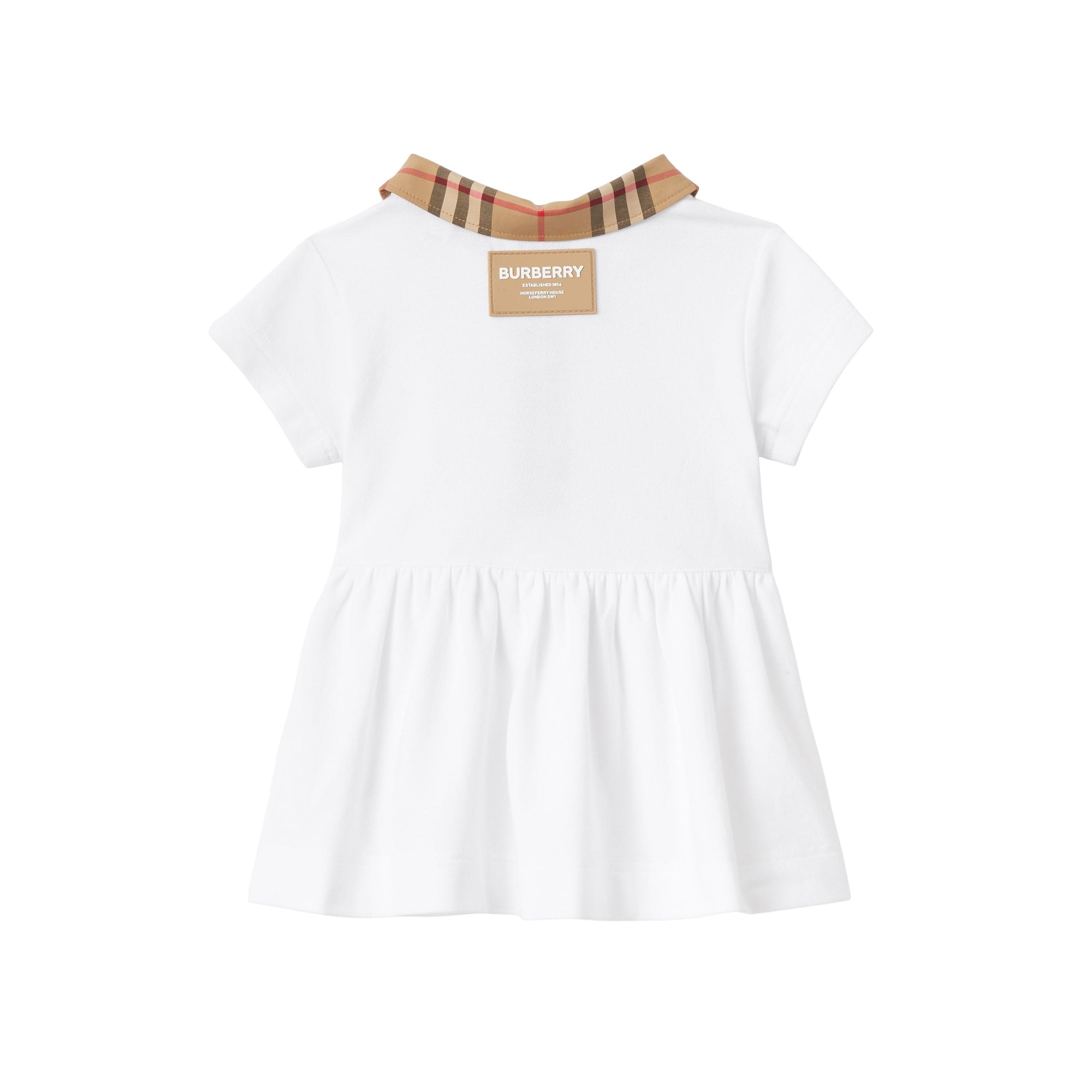 Robe en piqué de coton stretch - White