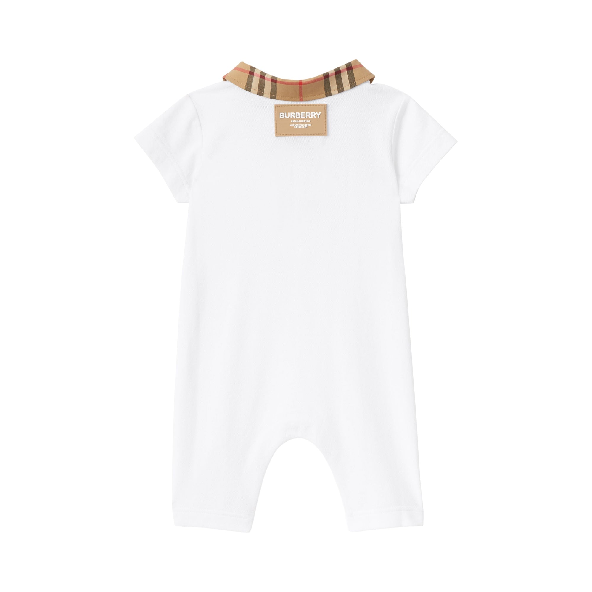 Combinaison stretch à motif check - White