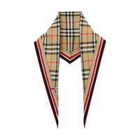 Foulard en soie à motif check - Archive Beige