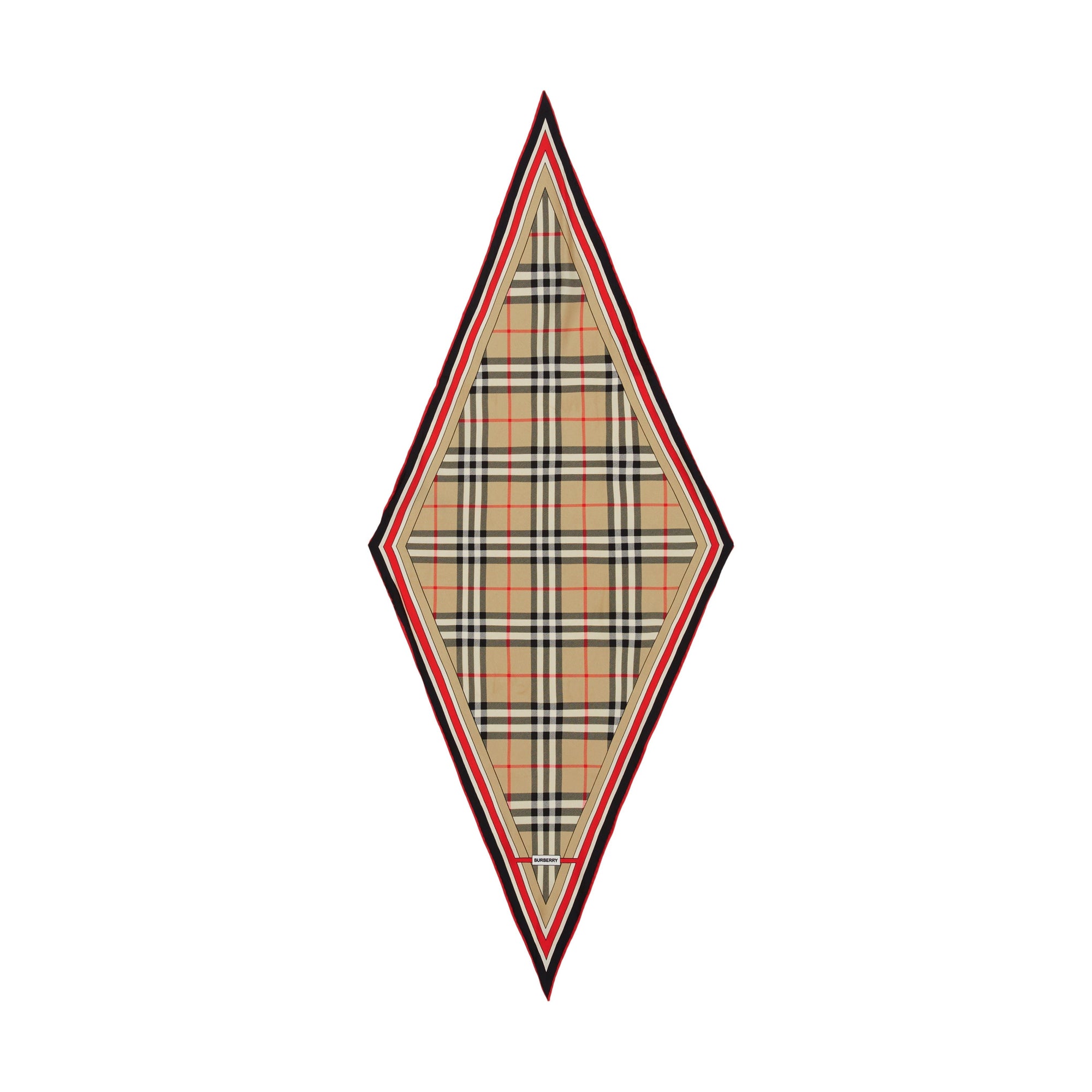 Foulard en soie à motif check - Archive Beige