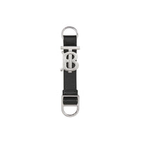 Porte-clés en cuir grainé à motif monogramme - Black