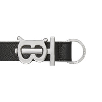 Porte-clés en cuir grainé à motif monogramme - Black
