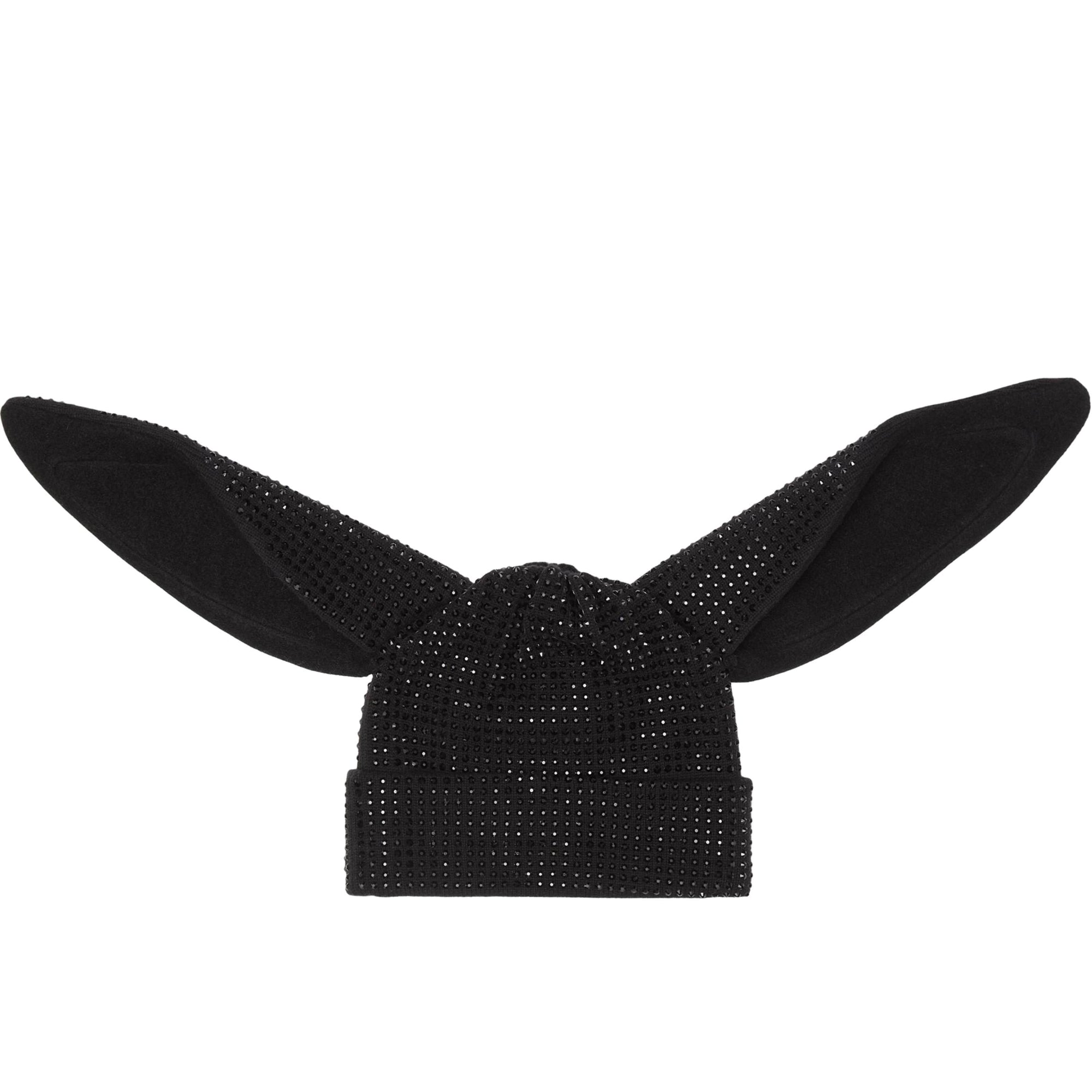 Bonnet en laine orné de cristaux - Black