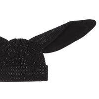 Bonnet en laine orné de cristaux - Black