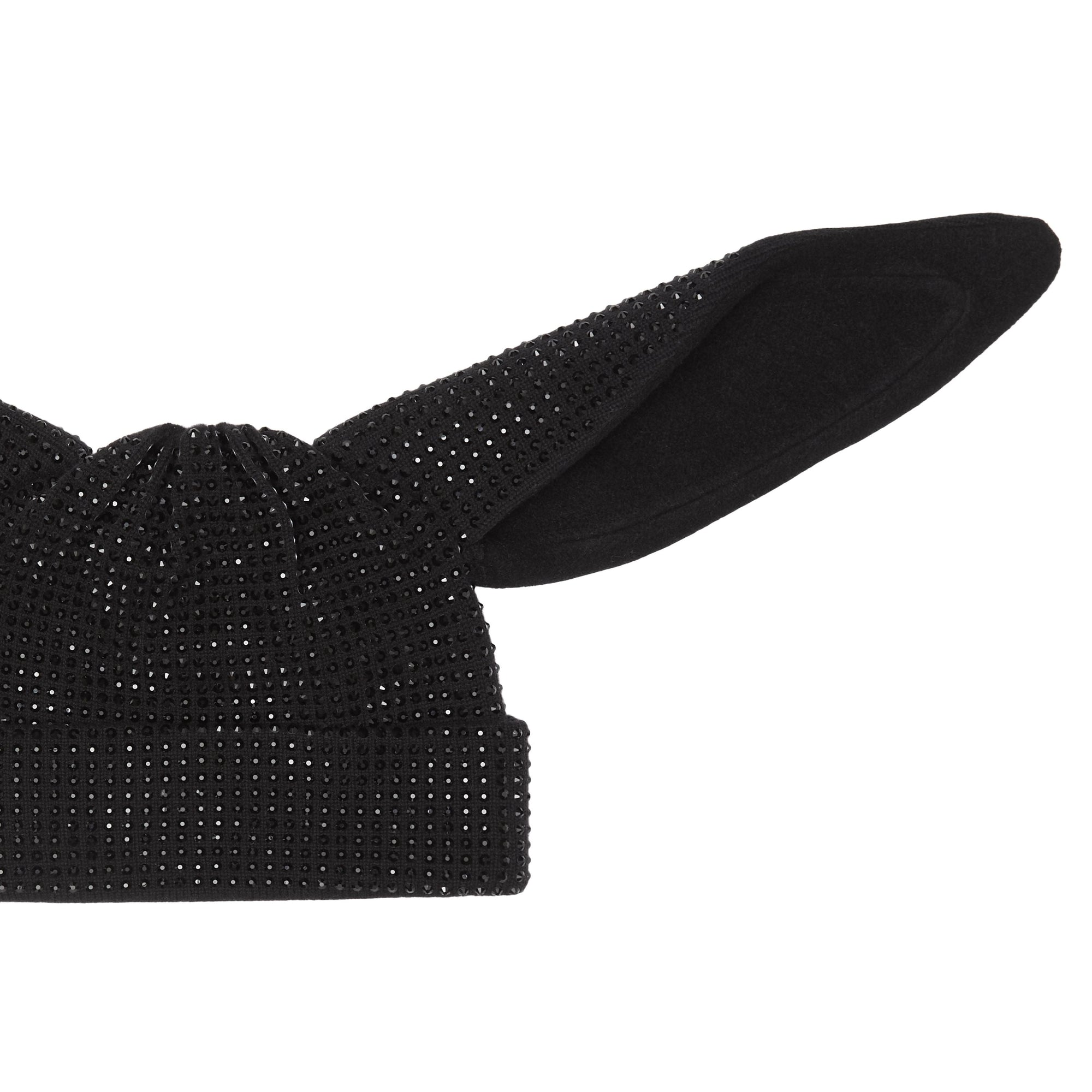 Bonnet en laine orné de cristaux - Black