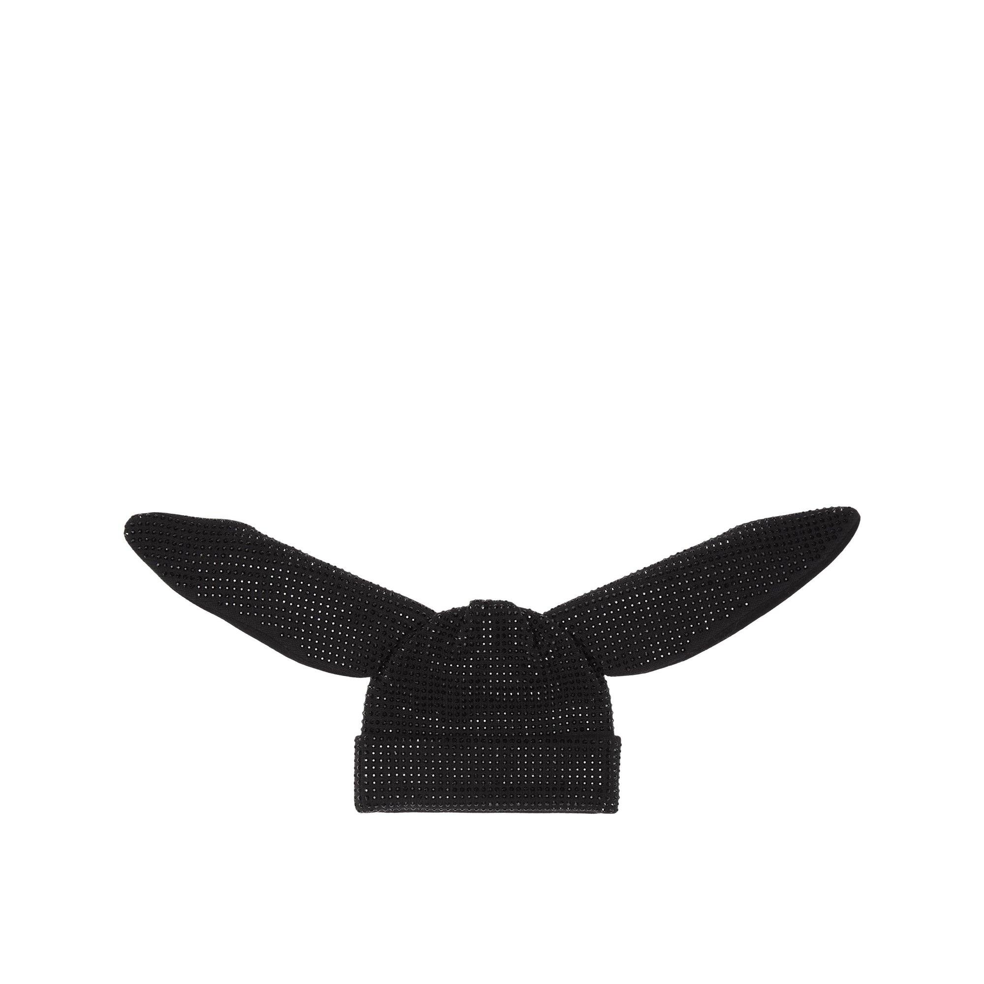 Bonnet en laine orné de cristaux - Black