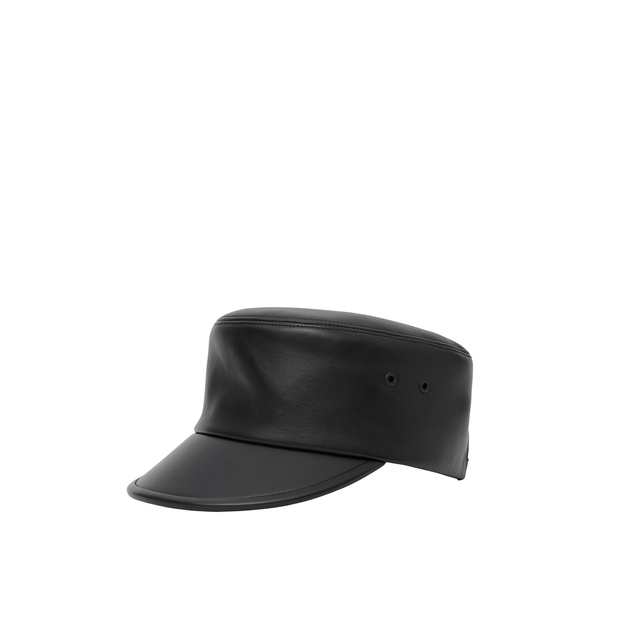 Casquette militaire en cuir - Black