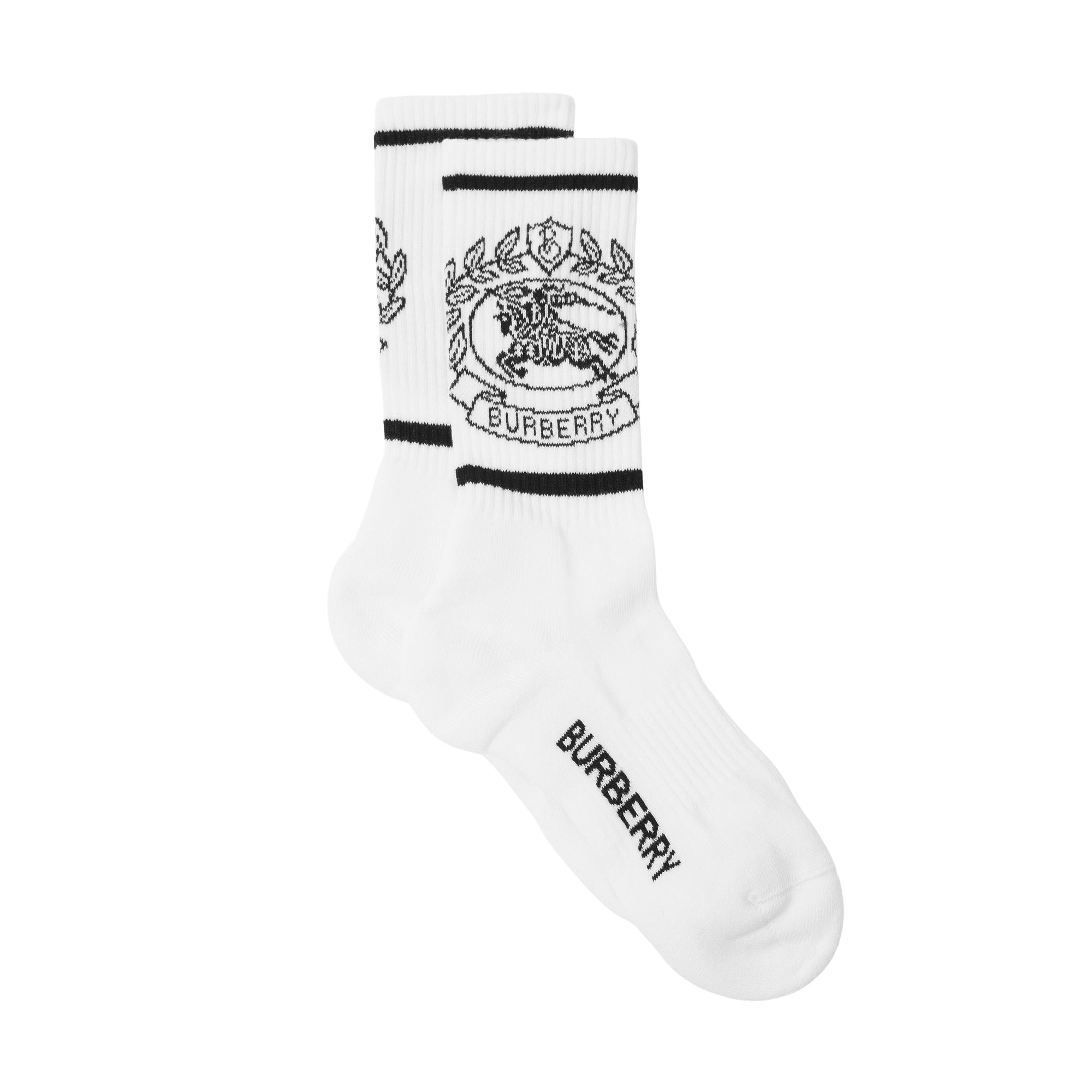 Chaussettes en jacquard de coton - White & Black