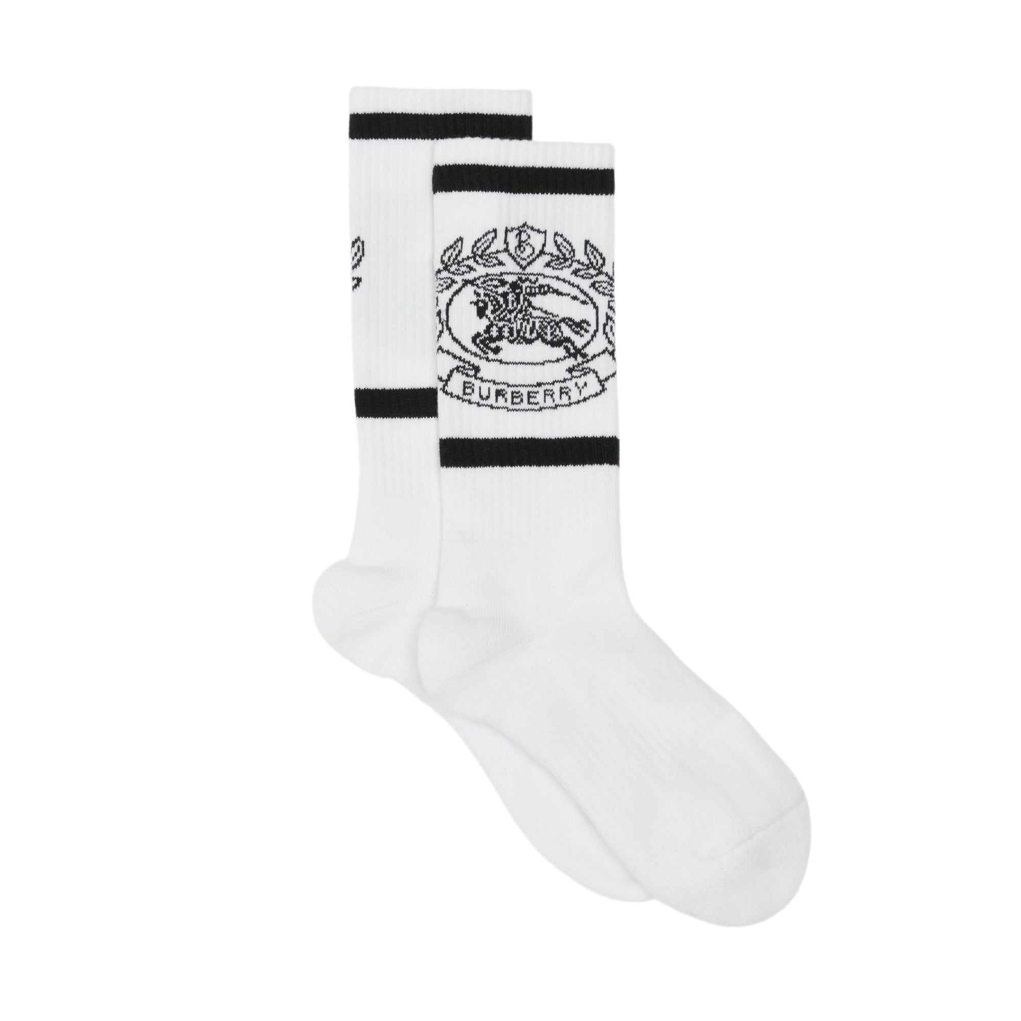 Chaussettes en jacquard de coton - White & Black