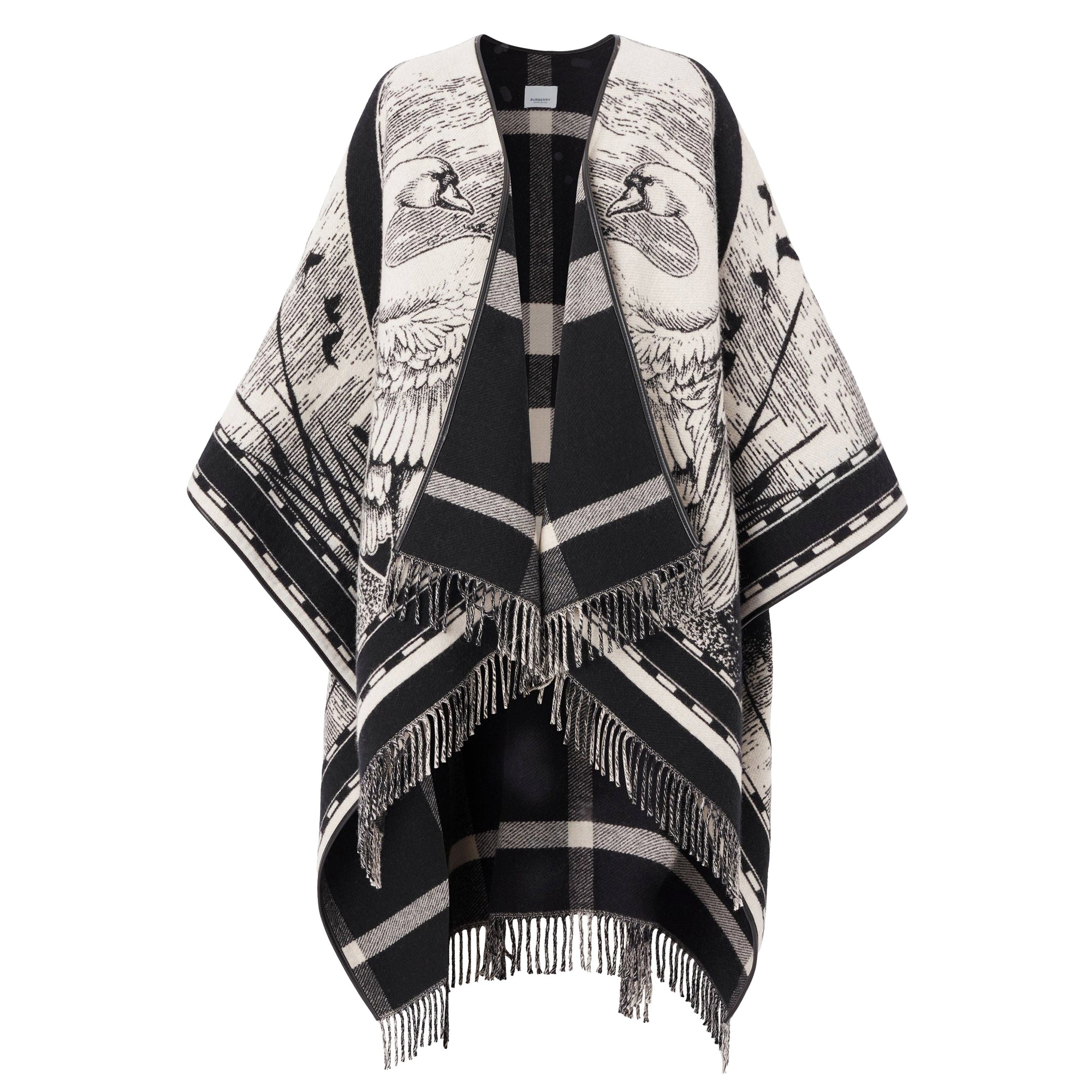 Cape réversible en jacquard de laine à imprimé Règne - Arc Beige & Pale Beige