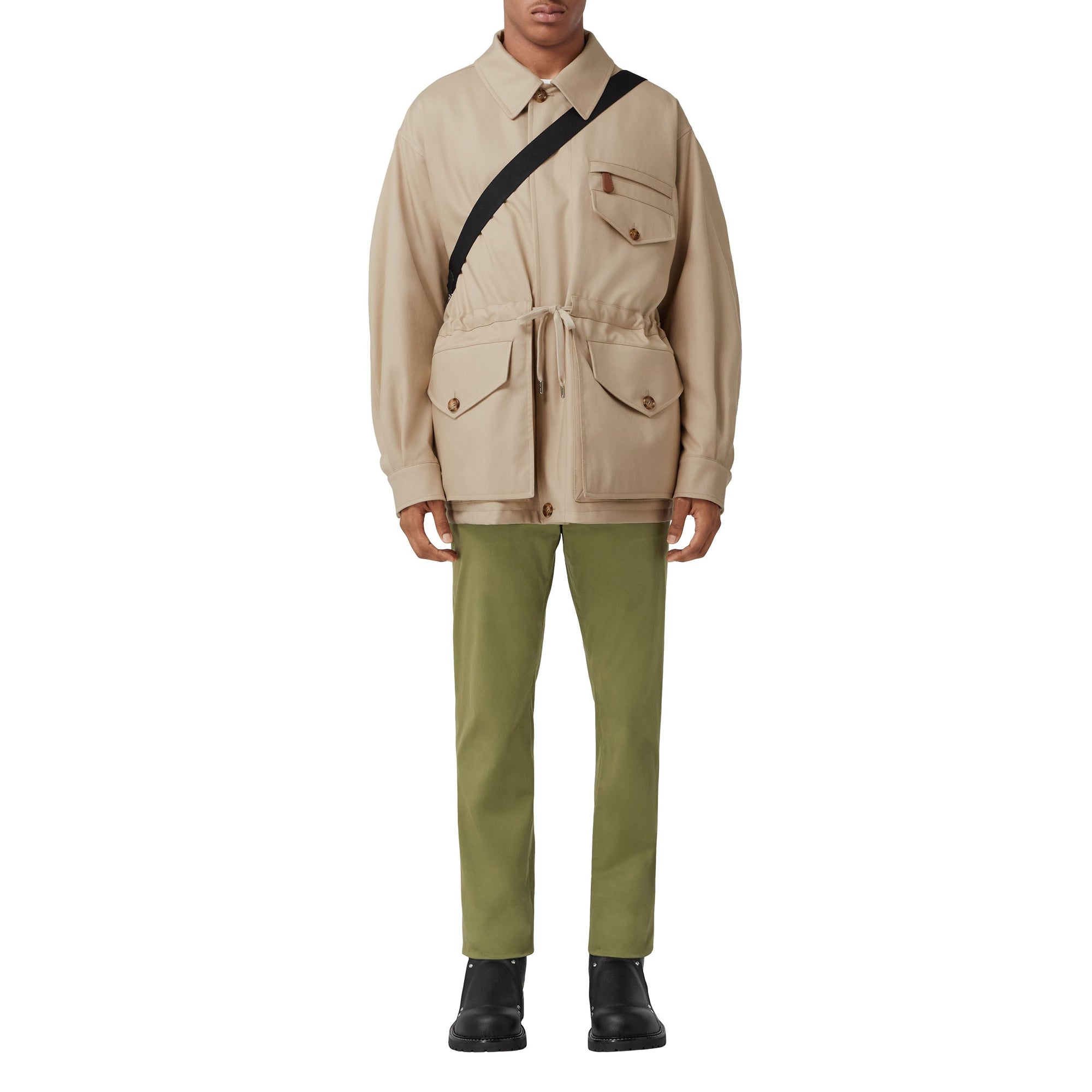 Pantalon chino extensible à motif monogramme - Spruce Green