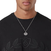Collier à maillons à emblème du Cavalier gravé - Vintage Steel