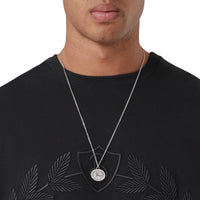 Collier à maillons à emblème du cavalier gravé - Vintage Steel