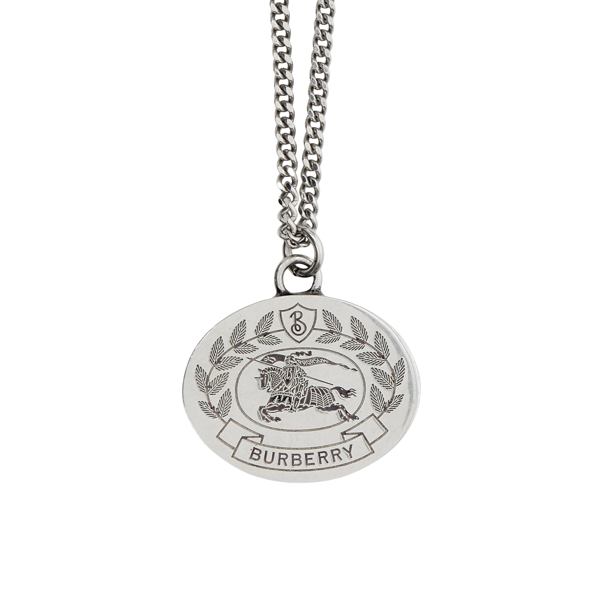 Collier à maillons à emblème du Cavalier gravé - Vintage Steel