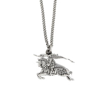 Collier en chaîne à emblème du Cavalier - Vintage Steel