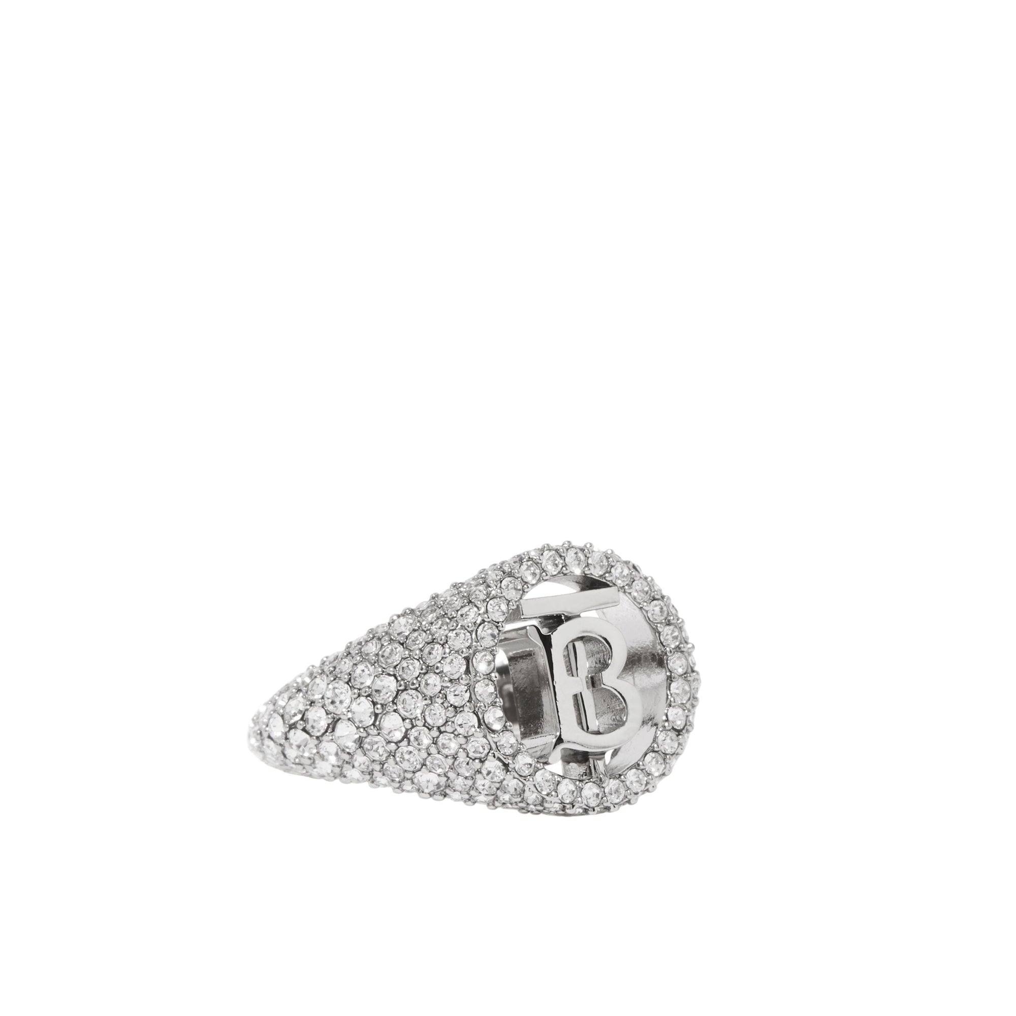 Bague à cristaux à motif monogramme - Palladio & Crystal