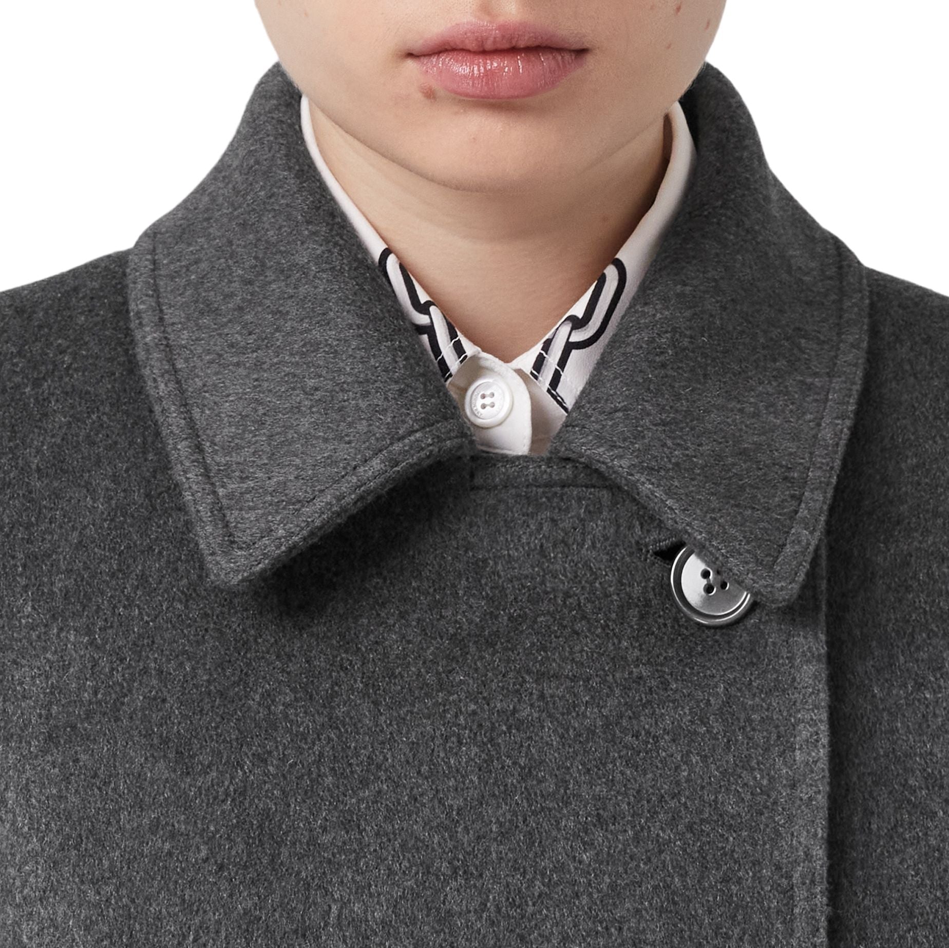 Manteau ceinturé en cachemire à motif monogramme - Pewter Melange