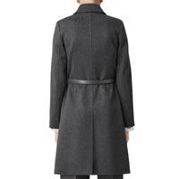 Manteau ceinturé en cachemire à motif monogramme - Pewter Melange