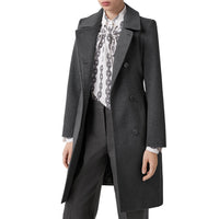 Manteau ceinturé en cachemire à motif monogramme - Pewter Melange