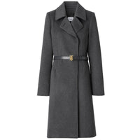 Manteau ceinturé en cachemire à motif monogramme - Pewter Melange