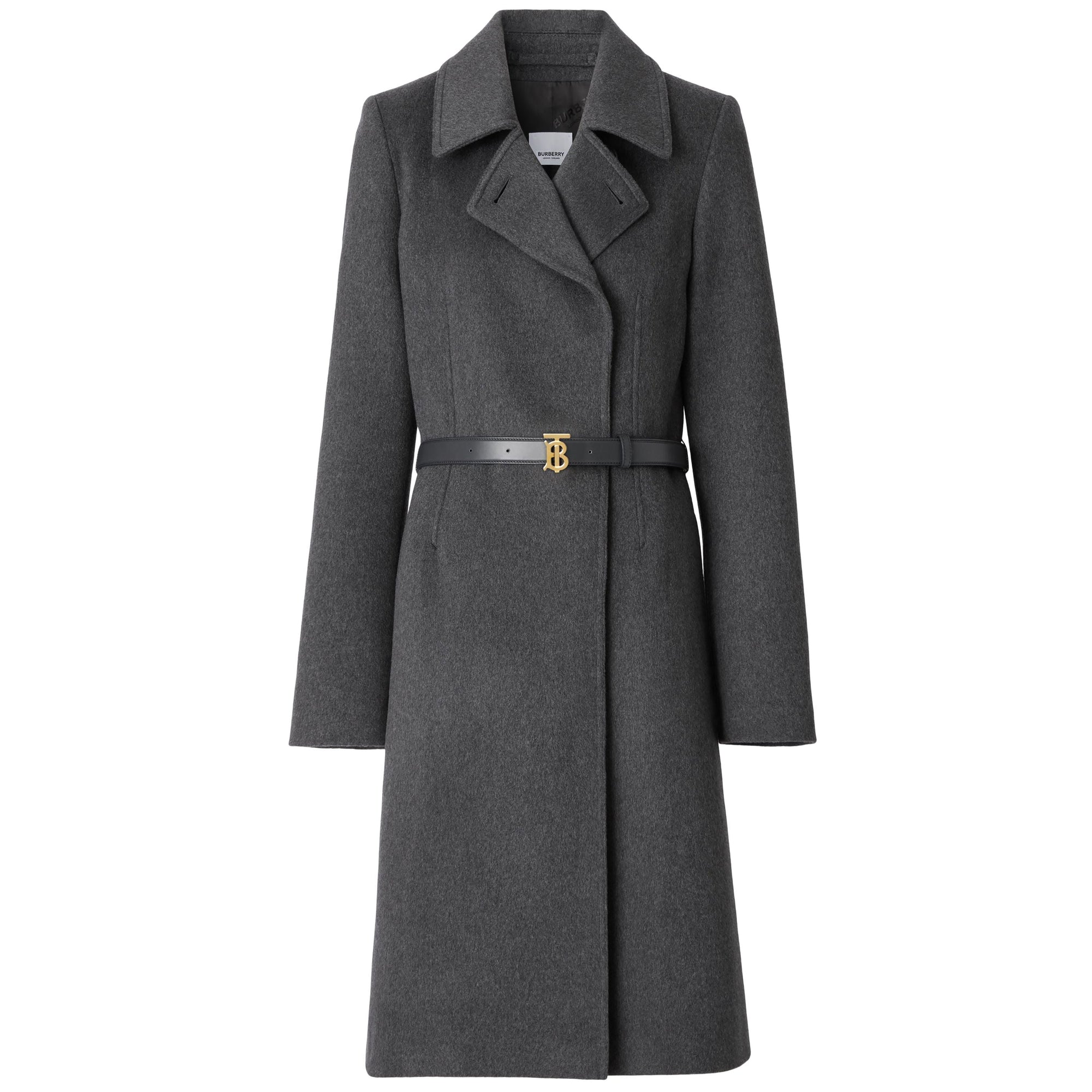 Manteau ceinturé en cachemire à motif monogramme - Pewter Melange