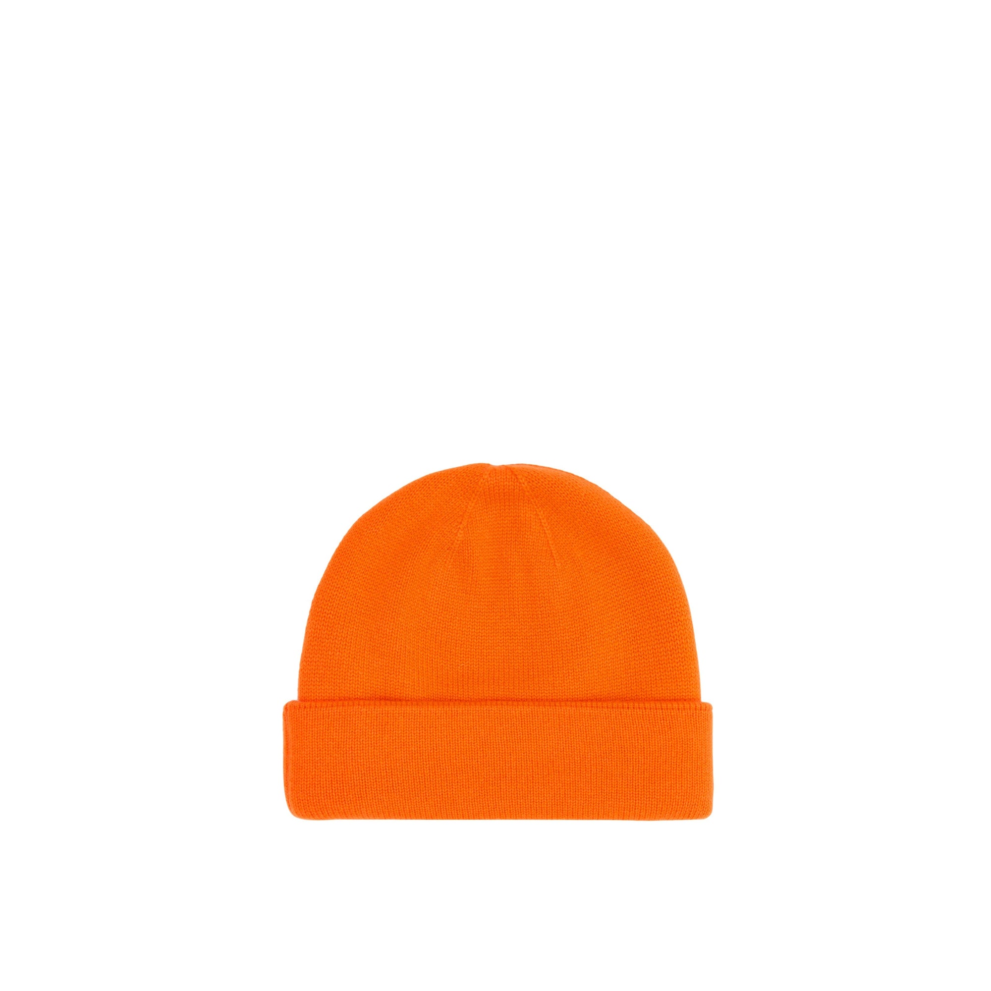 Bonnet en cachemire à écusson feuille de chêne brodé - Bright Orange