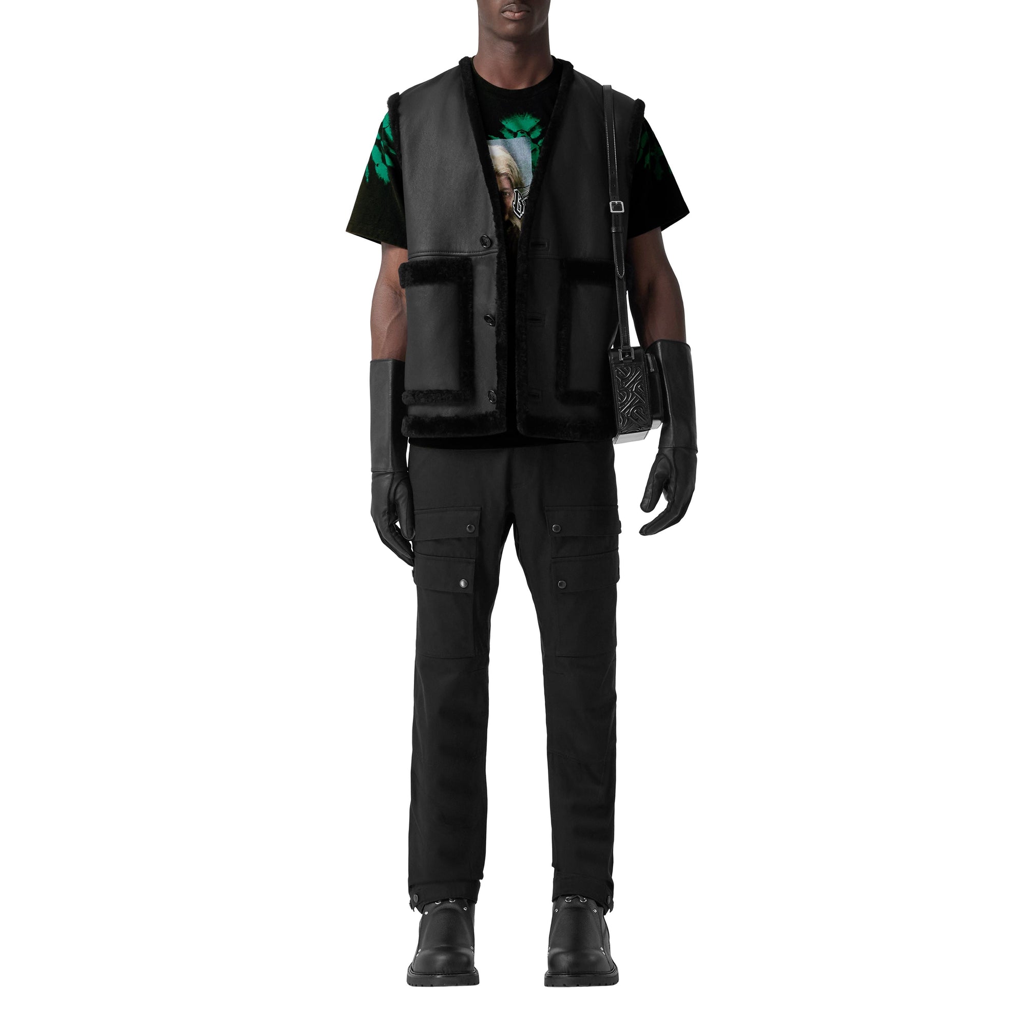 Pantalon cargo en coton à logo brodé - Black