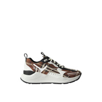 Sneakers en cuir et coton à motif Vintage check - Dark Birch Brown Check
