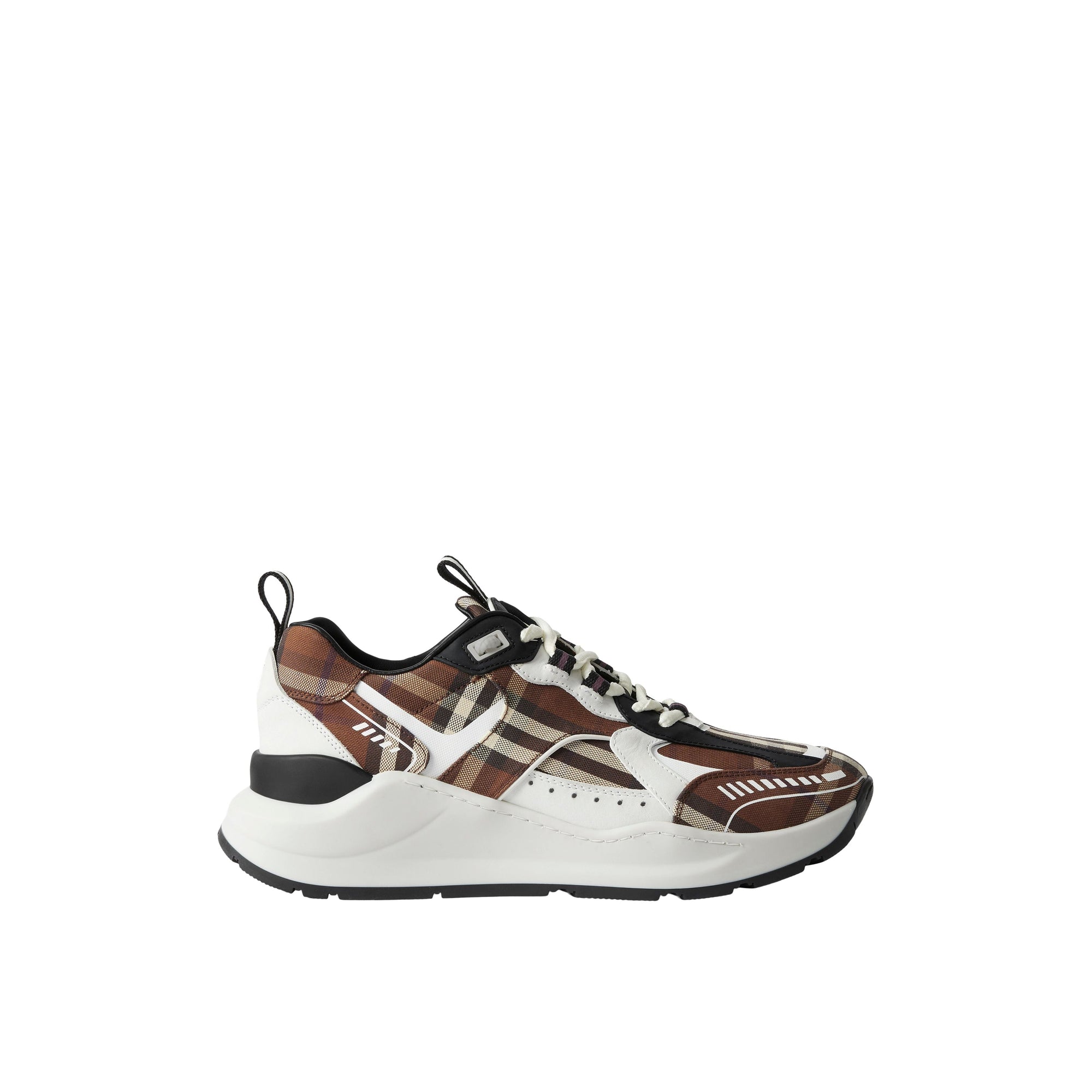 Sneakers en cuir et coton à motif Vintage check - Dark Birch Brown Check