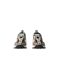 Sneakers en cuir et coton à motif Vintage check - Dark Birch Brown Check