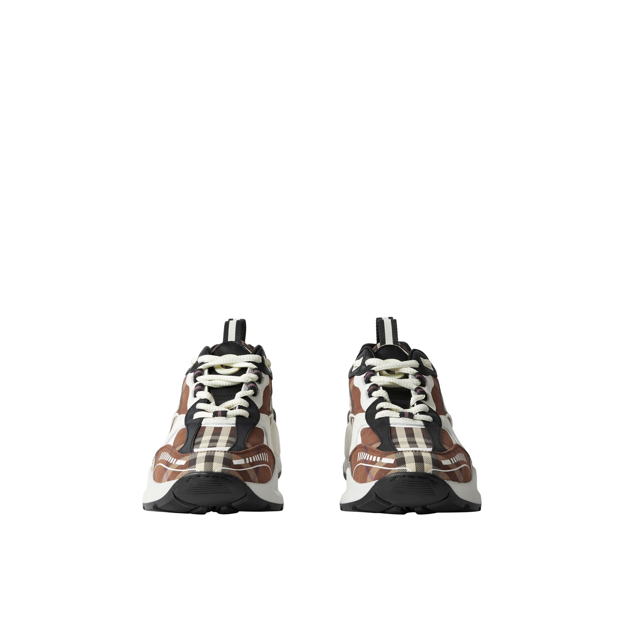 Sneakers en cuir et coton à motif Vintage check - Dark Birch Brown Check