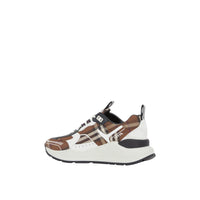 Sneakers en cuir et coton à motif Vintage check - Dark Birch Brown Check