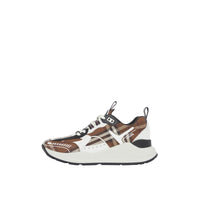 Sneakers en cuir et coton à motif Vintage check - Dark Birch Brown Check