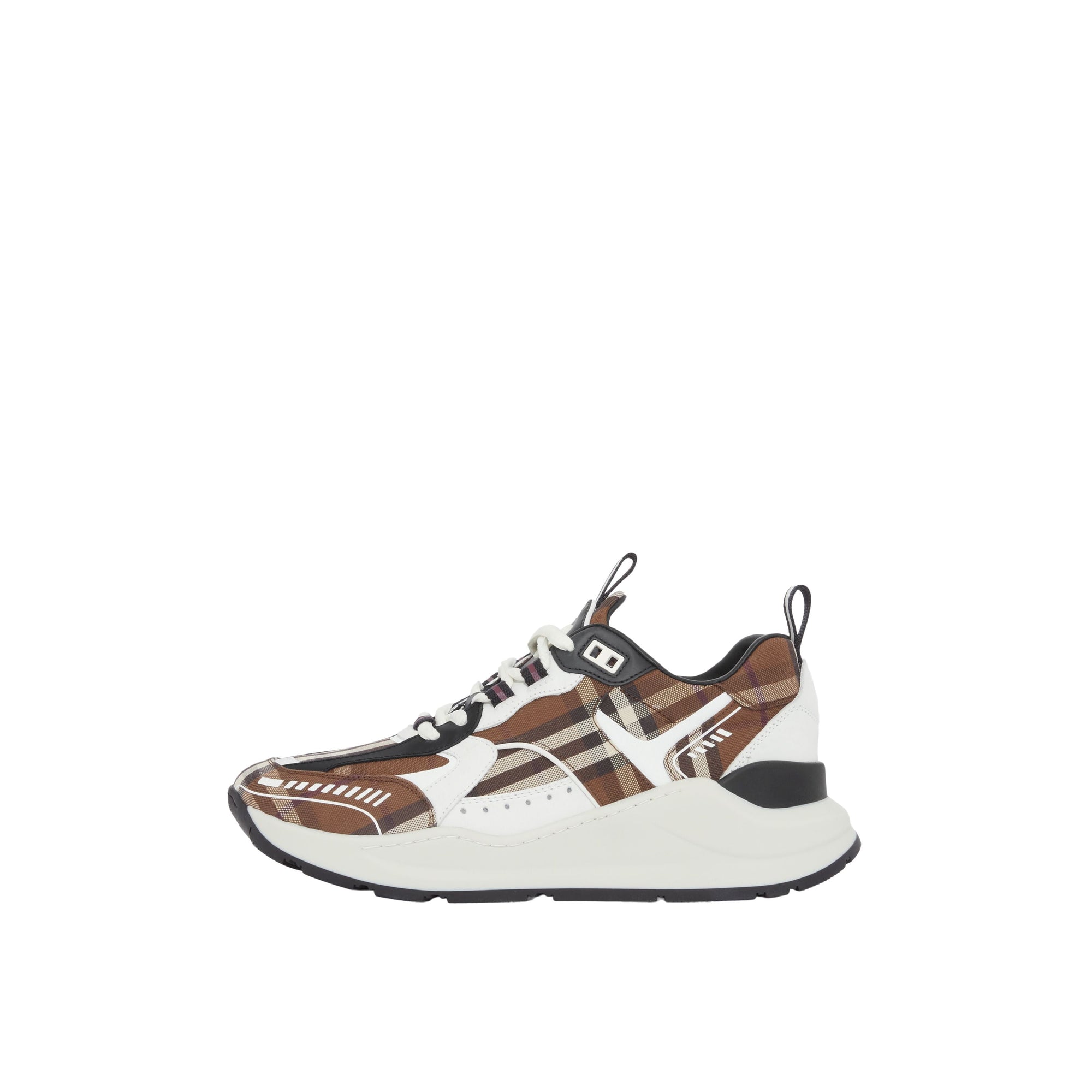 Sneakers en cuir et coton à motif Vintage check - Dark Birch Brown Check