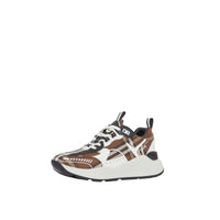 Sneakers en cuir et coton à motif Vintage check - Dark Birch Brown Check