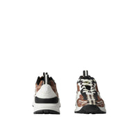 Sneakers en cuir et coton à motif Vintage check - Dark Birch Brown Check
