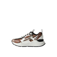 Sneakers en cuir et coton à motif Vintage check - Dark Birch Brown Check