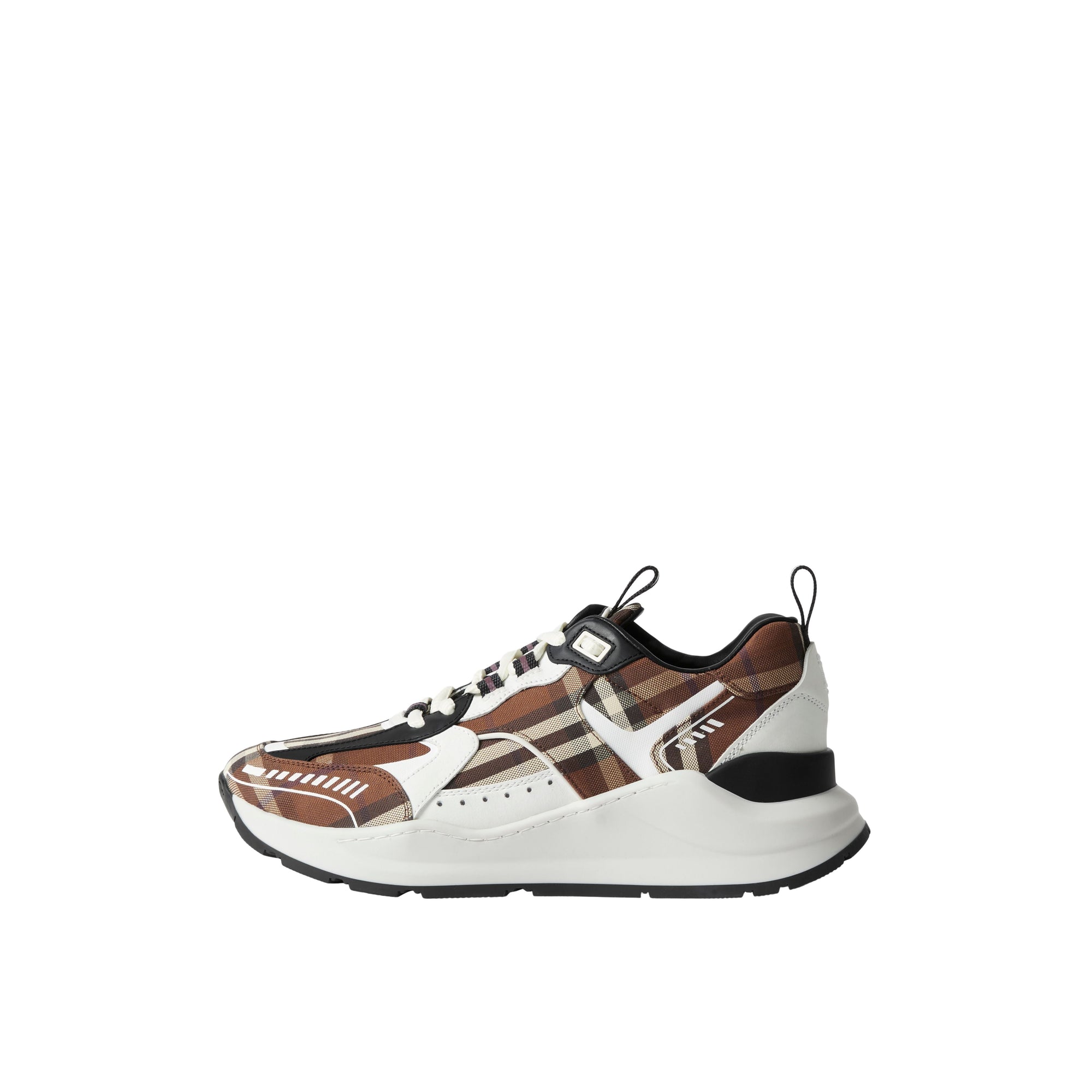 Sneakers en cuir et coton à motif Vintage check - Dark Birch Brown Check
