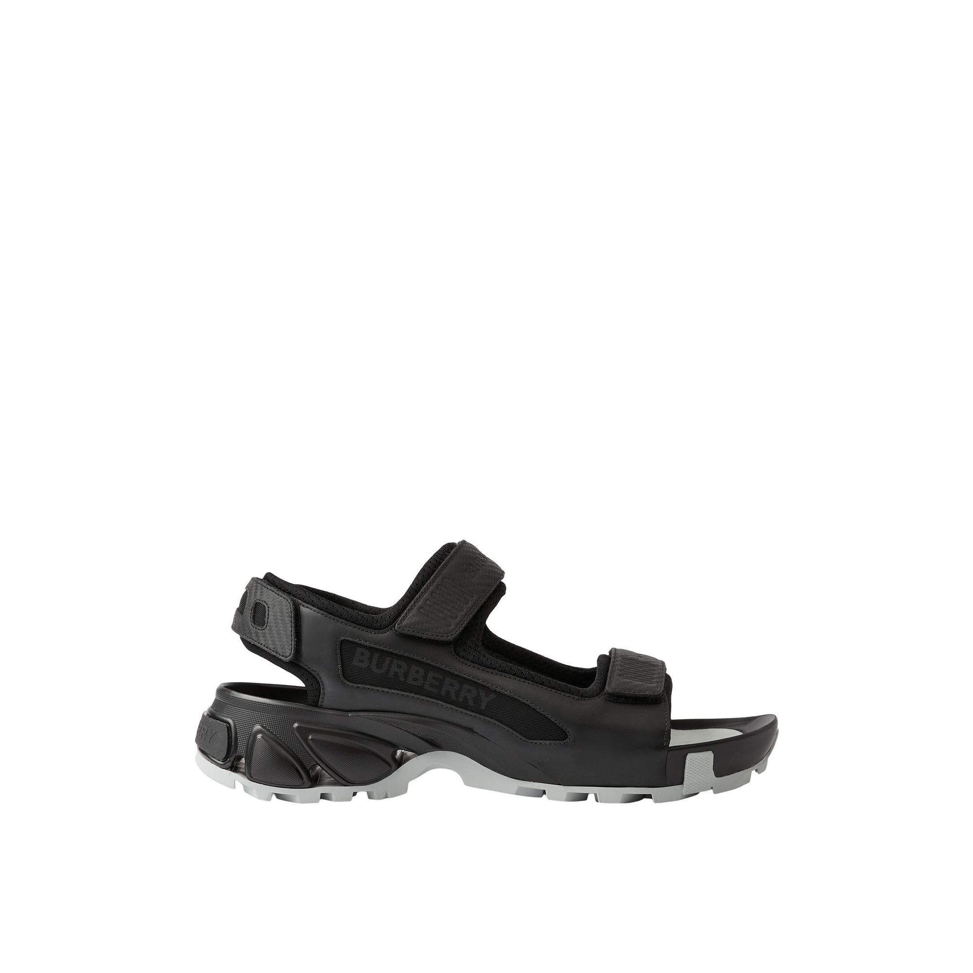 Sandales Arthur à logo en cuir - Black