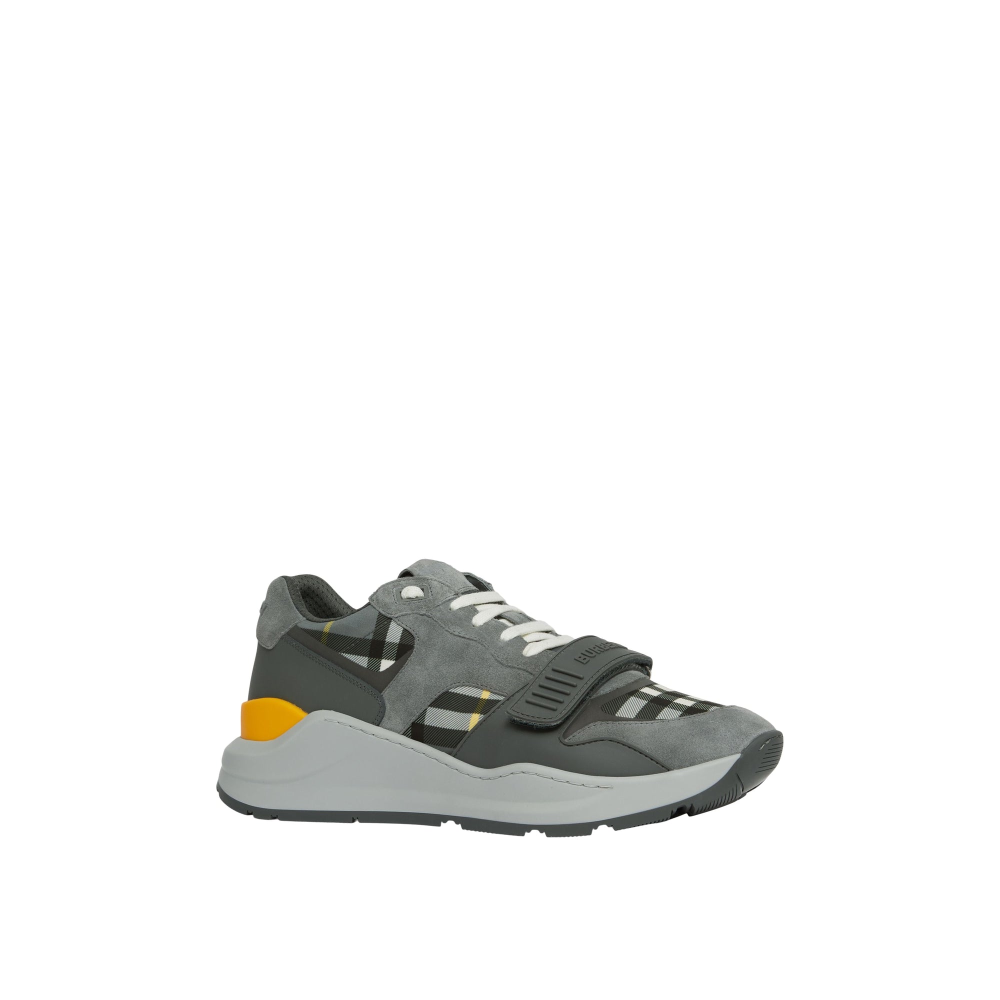 Sneakers multimatières à motif check - Storm Grey Check