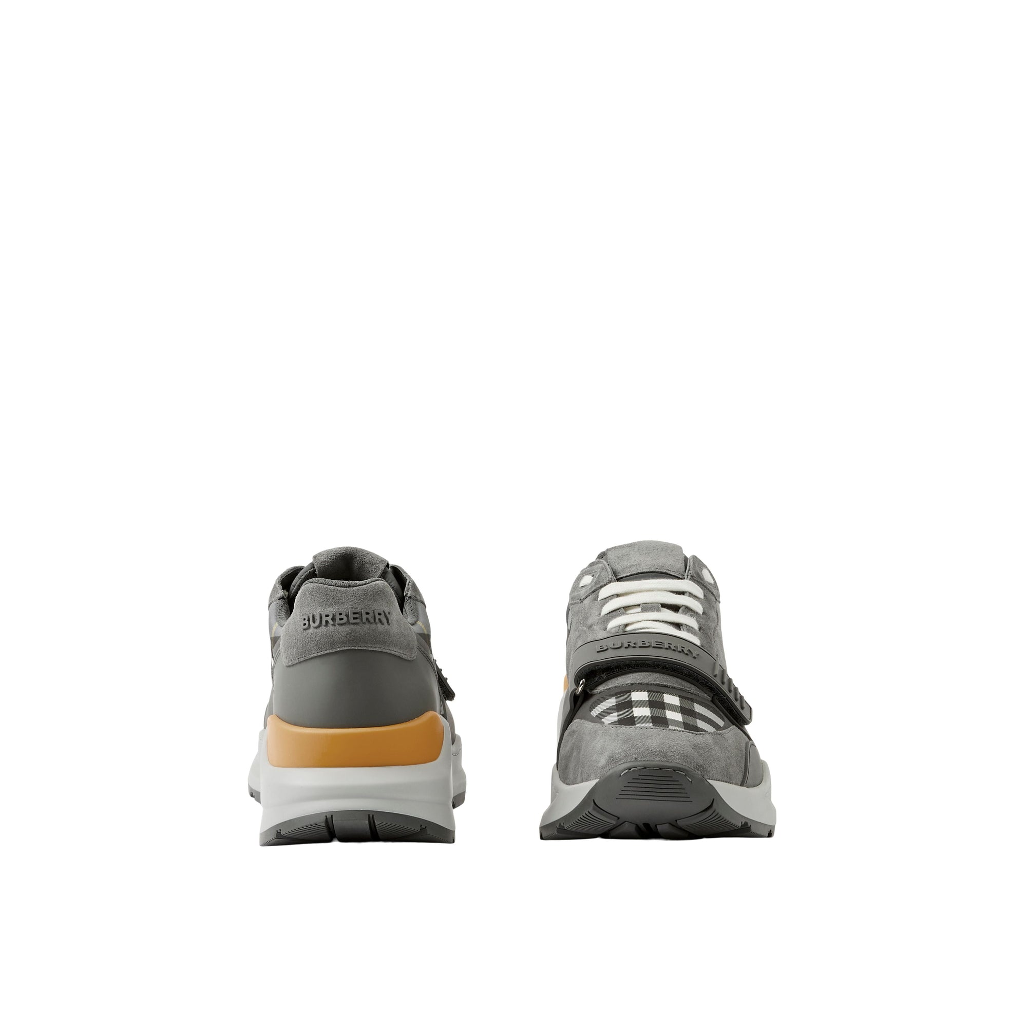 Sneakers multimatières à motif check - Storm Grey Check
