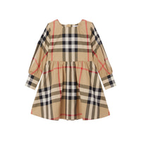 Robe à manches longues à motif check - Archive Beige Check