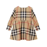 Robe à manches longues à motif check - Archive Beige Check